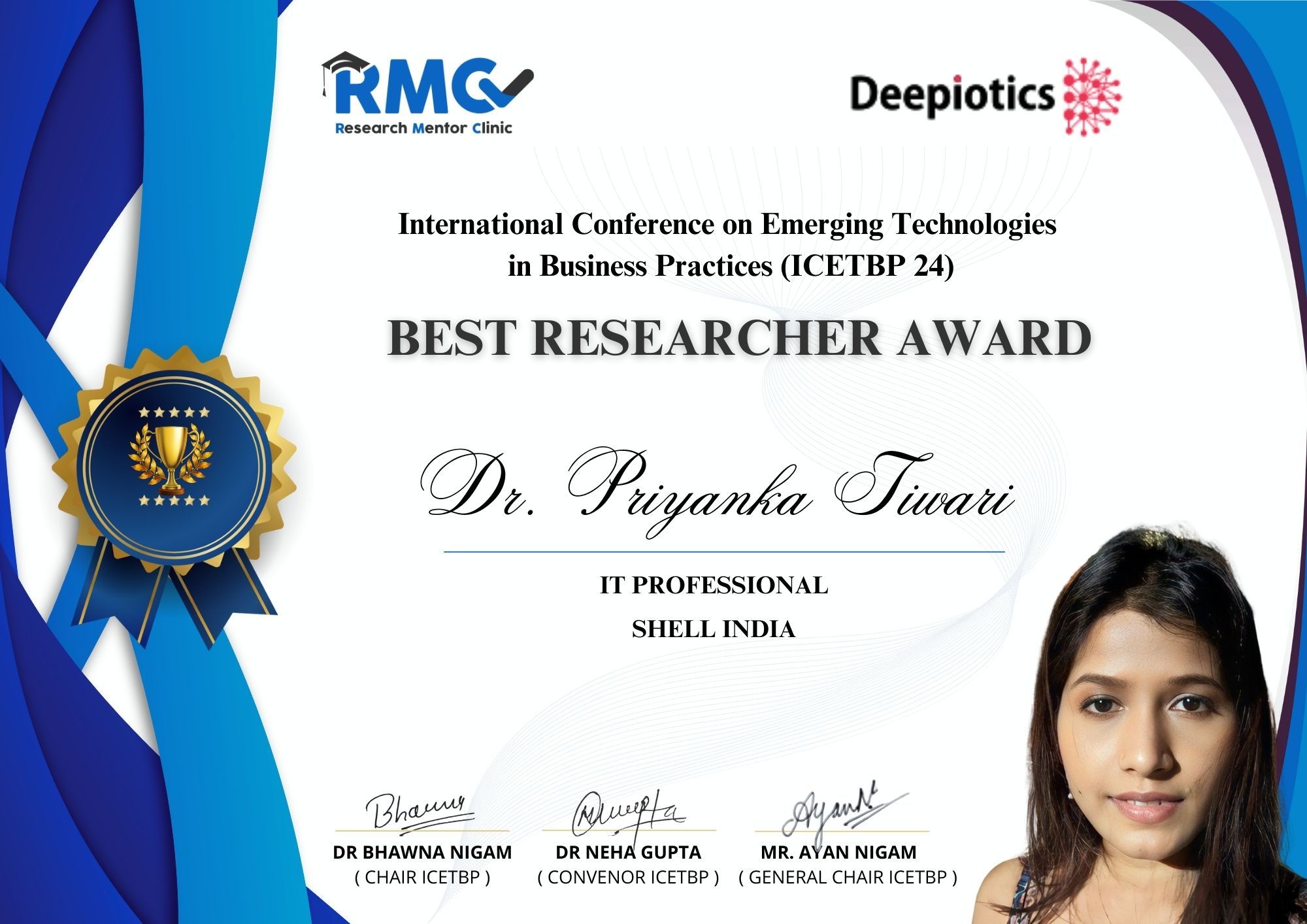 Dr. Priyanka Tiwari - (ICETBP 24)