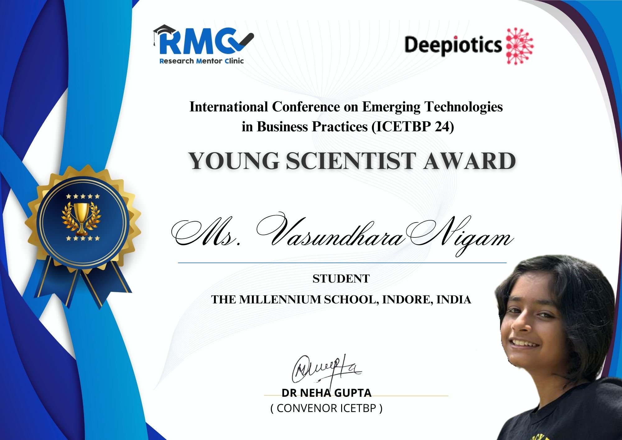 Ms. Vasundhara Nigam - (ICETBP 24)